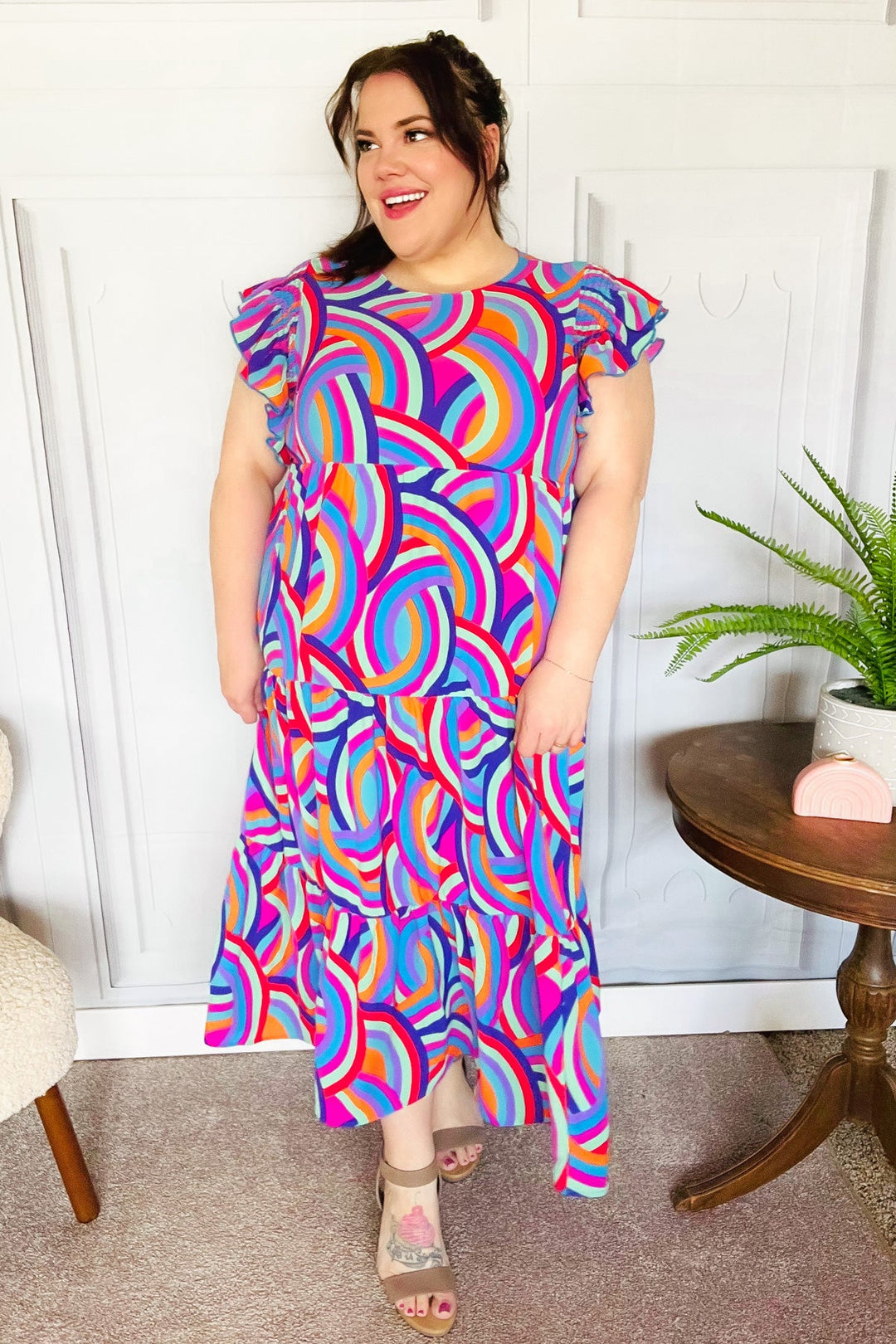 All About It - Abstract-Print Maxi Dress