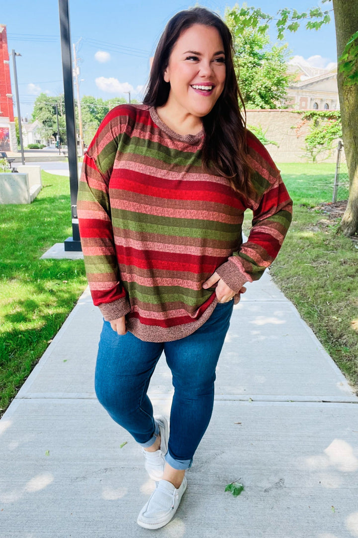 All The Fall Things - Two-Tone Banded Sweater Top