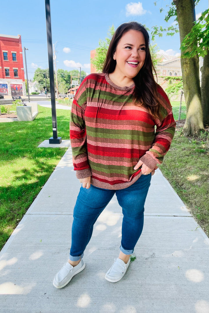 All The Fall Things - Two-Tone Banded Sweater Top