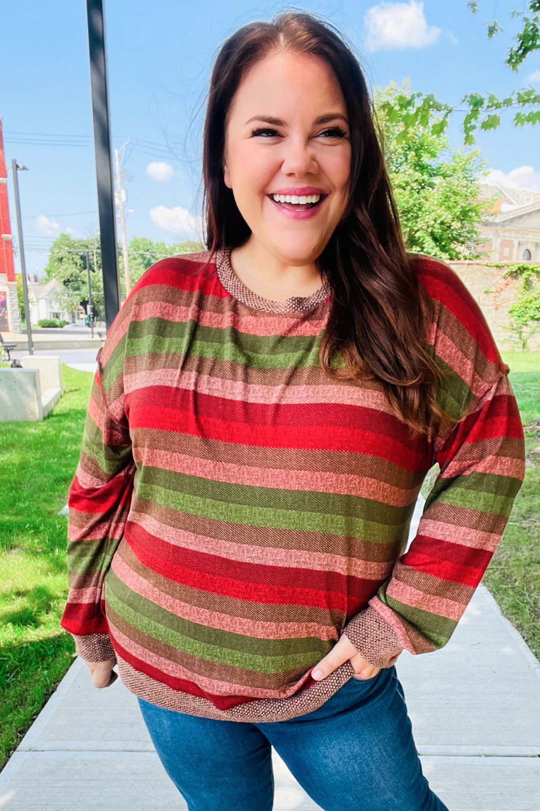 All The Fall Things - Two-Tone Banded Sweater Top