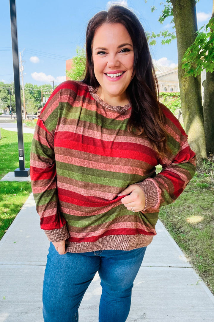 All The Fall Things - Two-Tone Banded Sweater Top