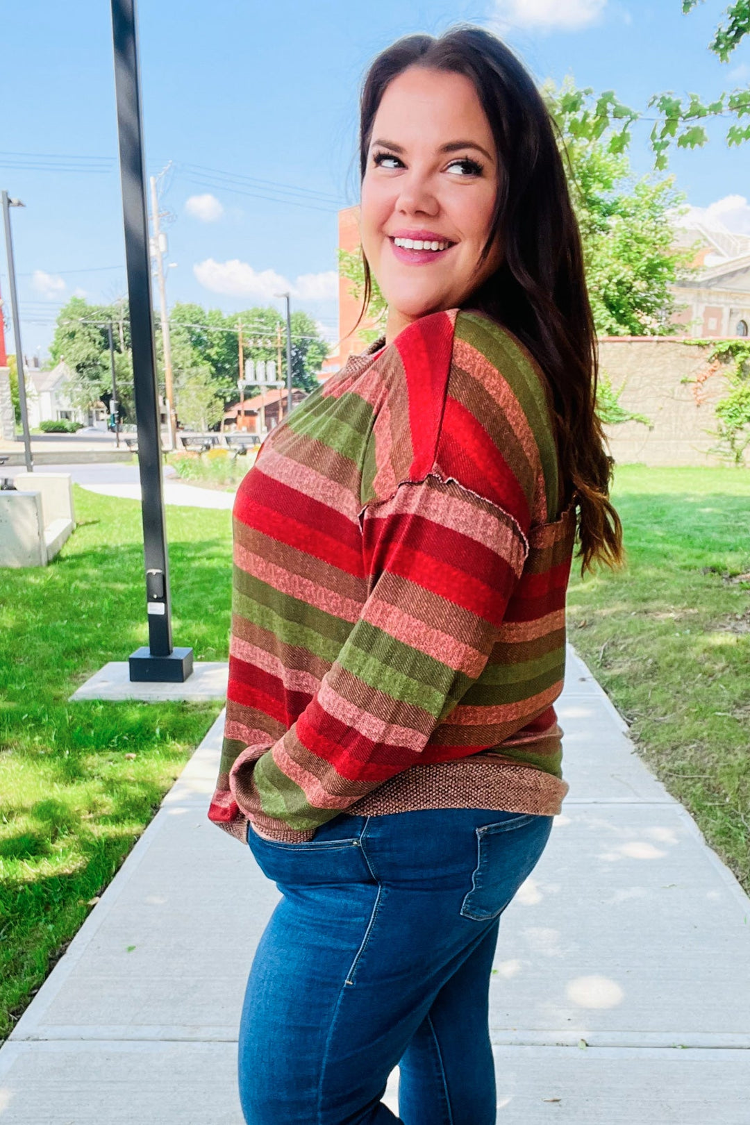 All The Fall Things - Two-Tone Banded Sweater Top