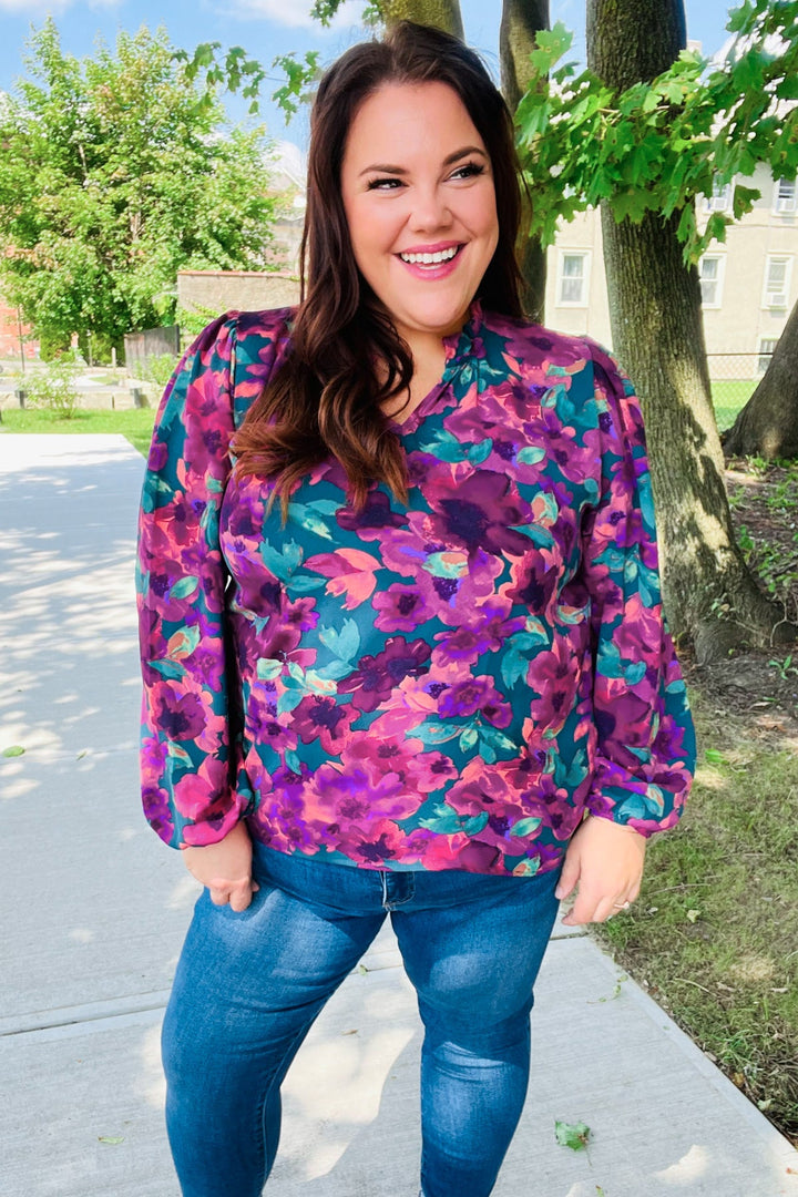 Royally Yours - Watercolor Floral Top