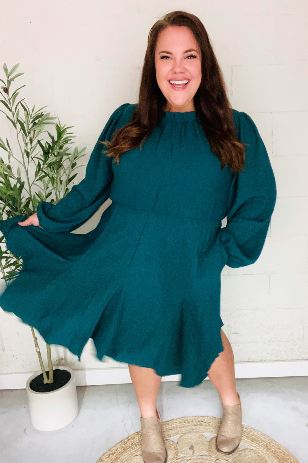 Fall Ready Hunter Green Dress