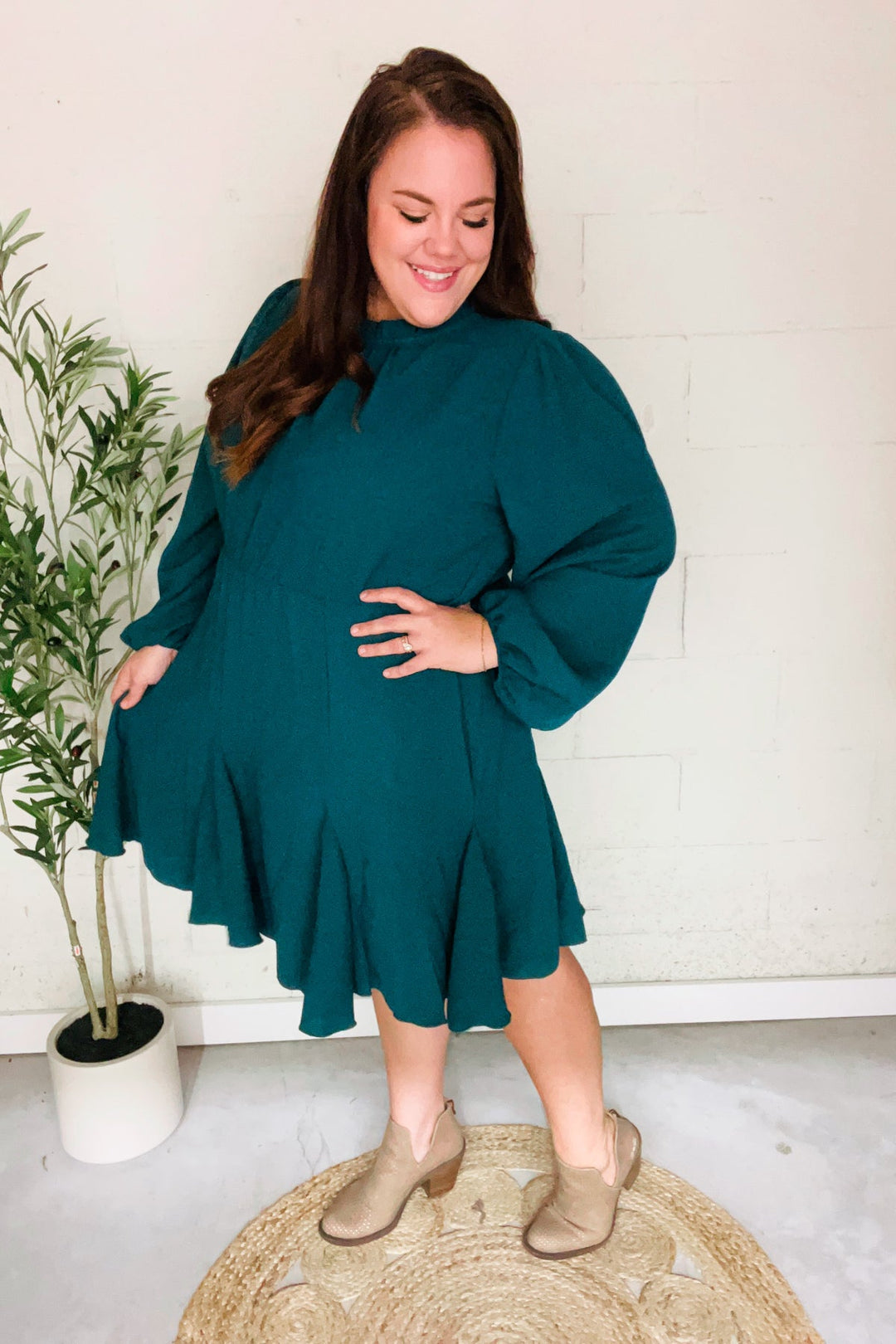 Fall Ready Hunter Green Dress