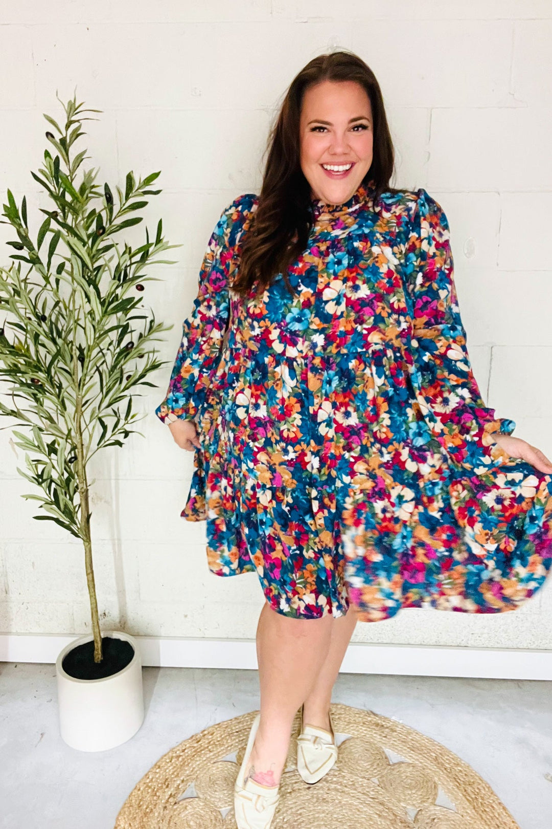 [FINAL SALE] Feminine Flair - Watercolor Floral Dress