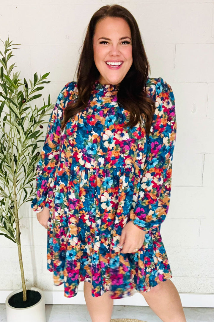 [FINAL SALE] Feminine Flair - Watercolor Floral Dress