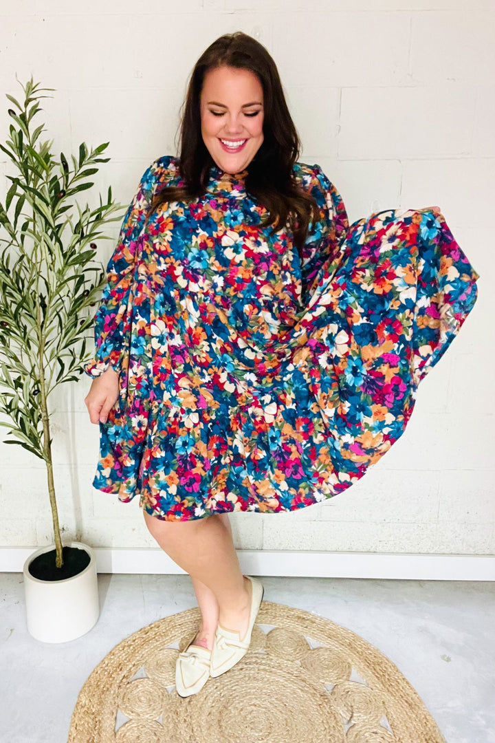 [FINAL SALE] Feminine Flair - Watercolor Floral Dress