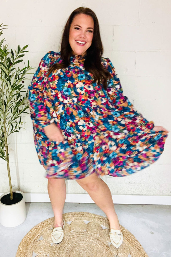 [FINAL SALE] Feminine Flair - Watercolor Floral Dress