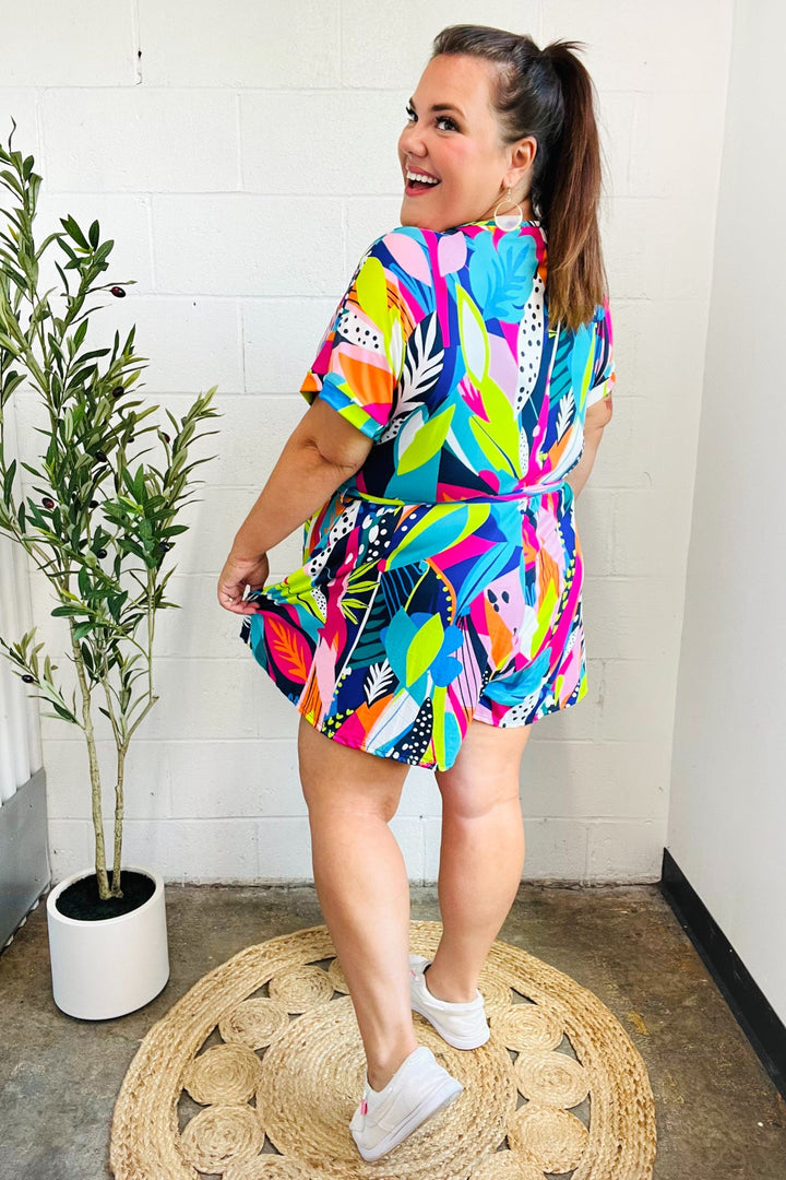 Tropical Days - Multicolor Tie-Waist Romper