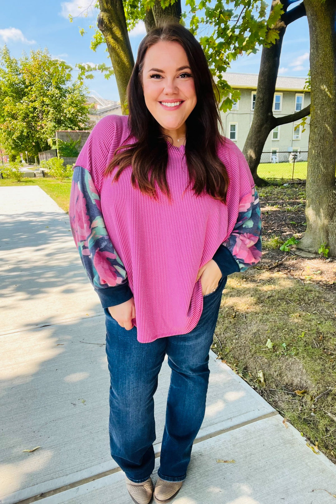 Keeping It Sweet - Mineral-Wash Ribbed Dolman Top