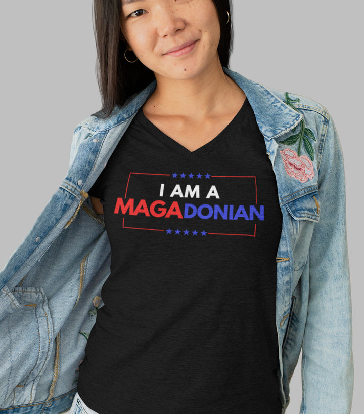 I AM A MAGADonian - Unisex V-Neck Tee