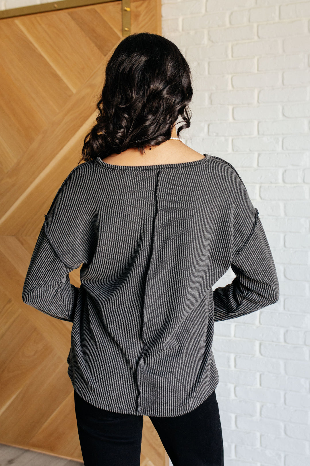 Extra Comfort - Charcoal Ribbed Top