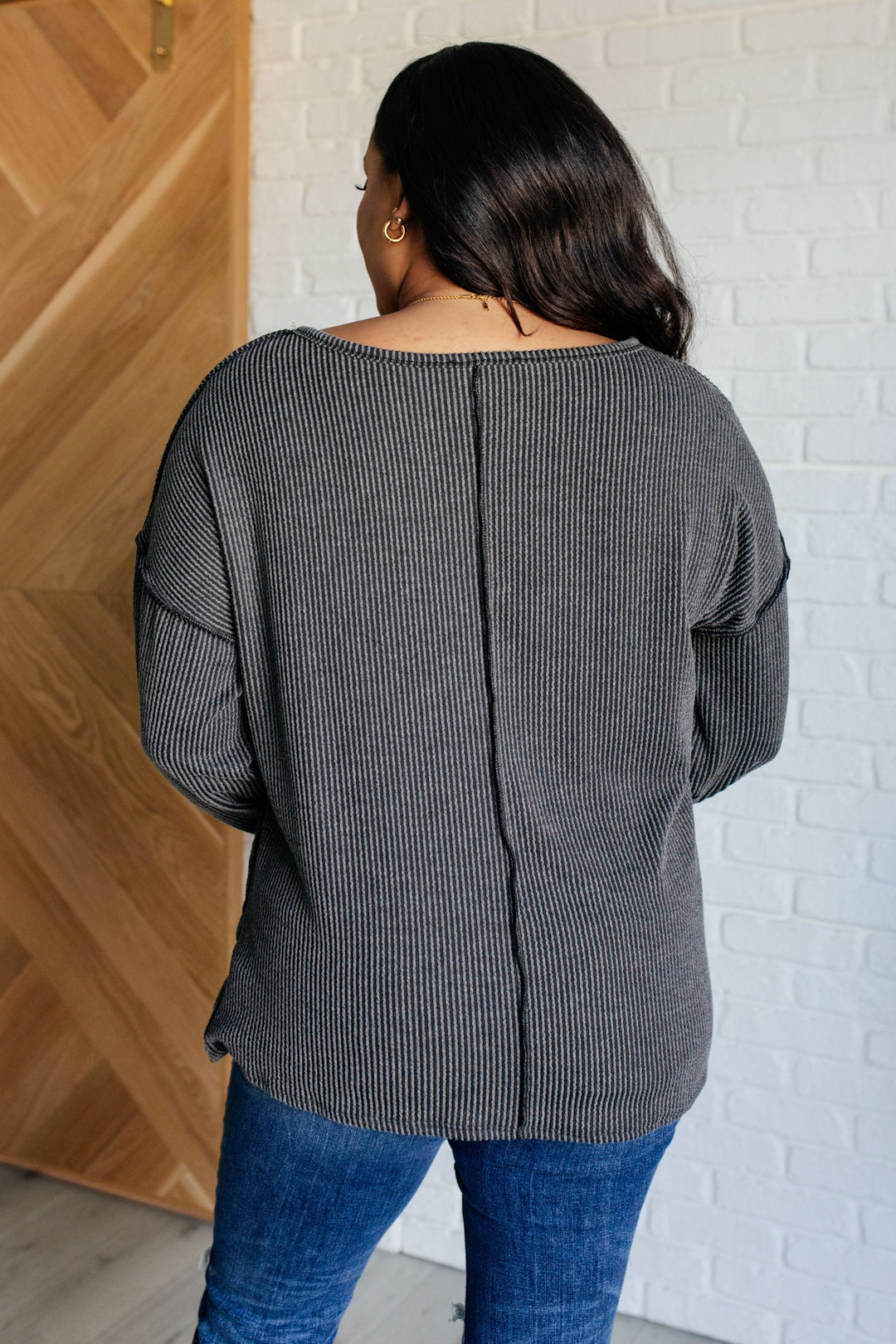 Extra Comfort - Charcoal Ribbed Top