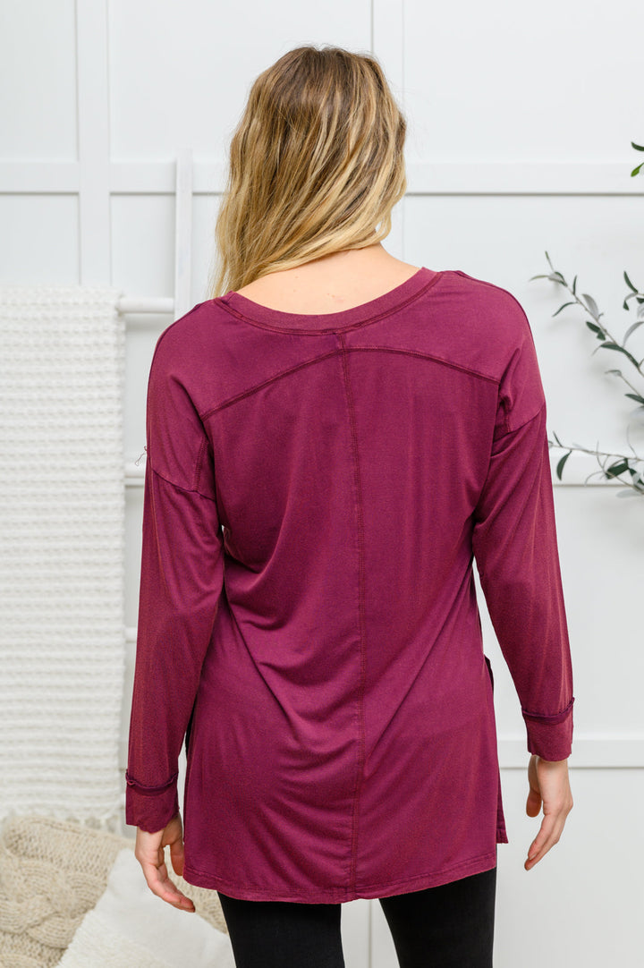 Beautiful Basics Knit Top - Burgundy