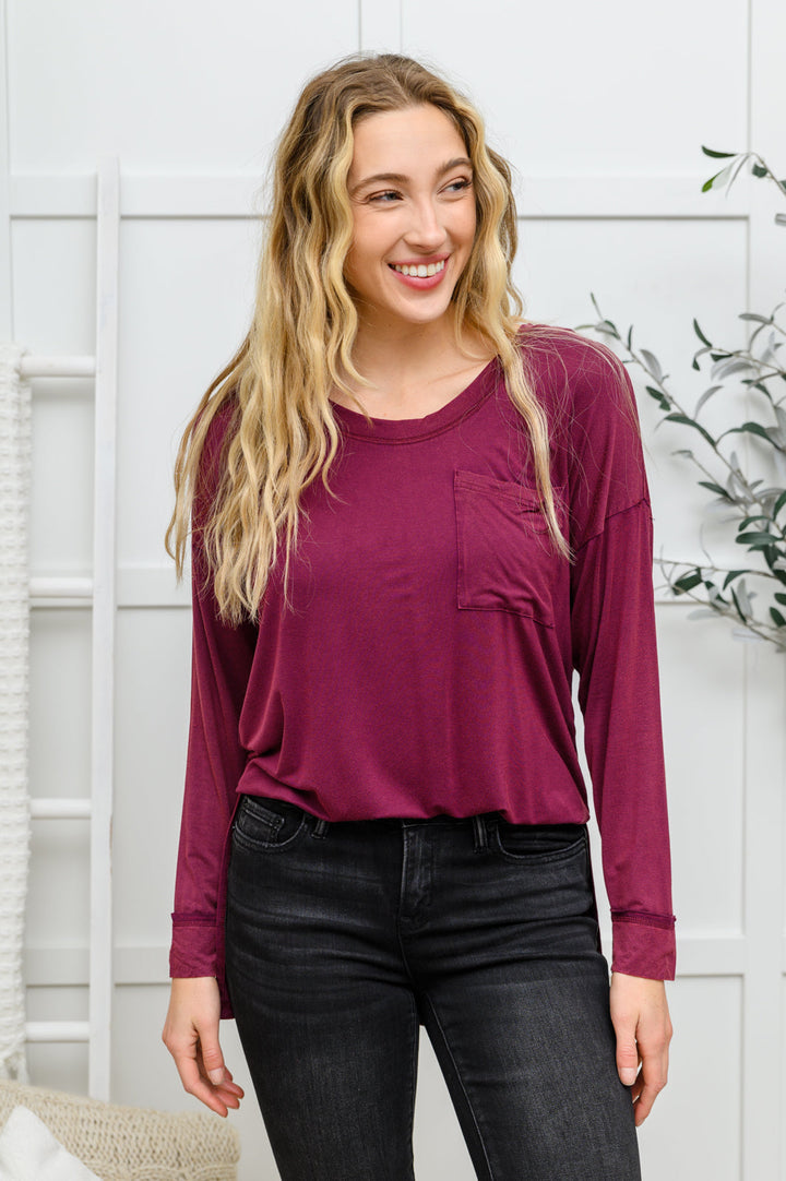 Beautiful Basics Knit Top - Burgundy