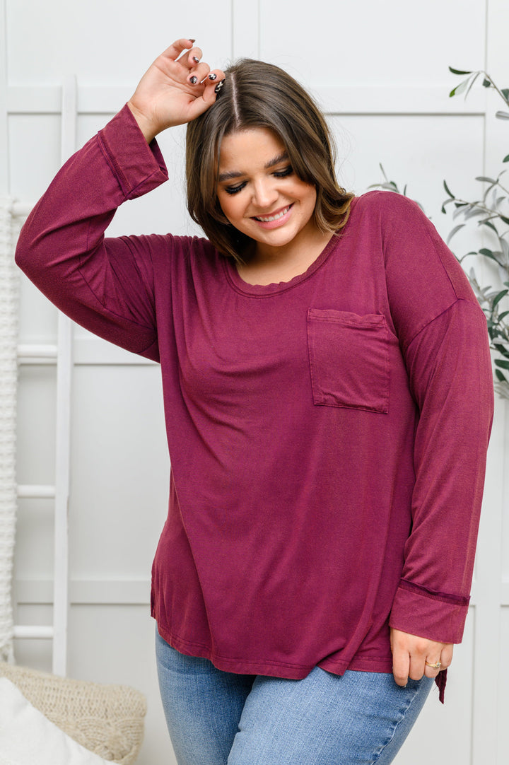 Beautiful Basics Knit Top - Burgundy