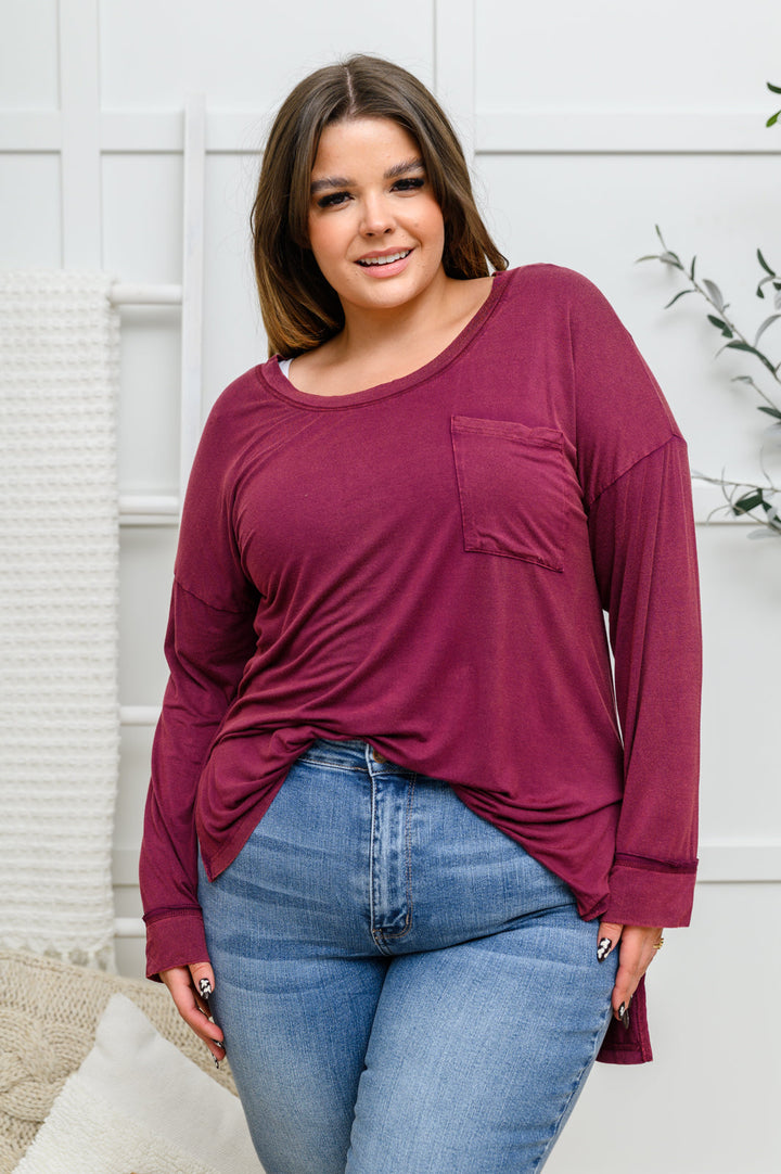 Beautiful Basics Knit Top - Burgundy