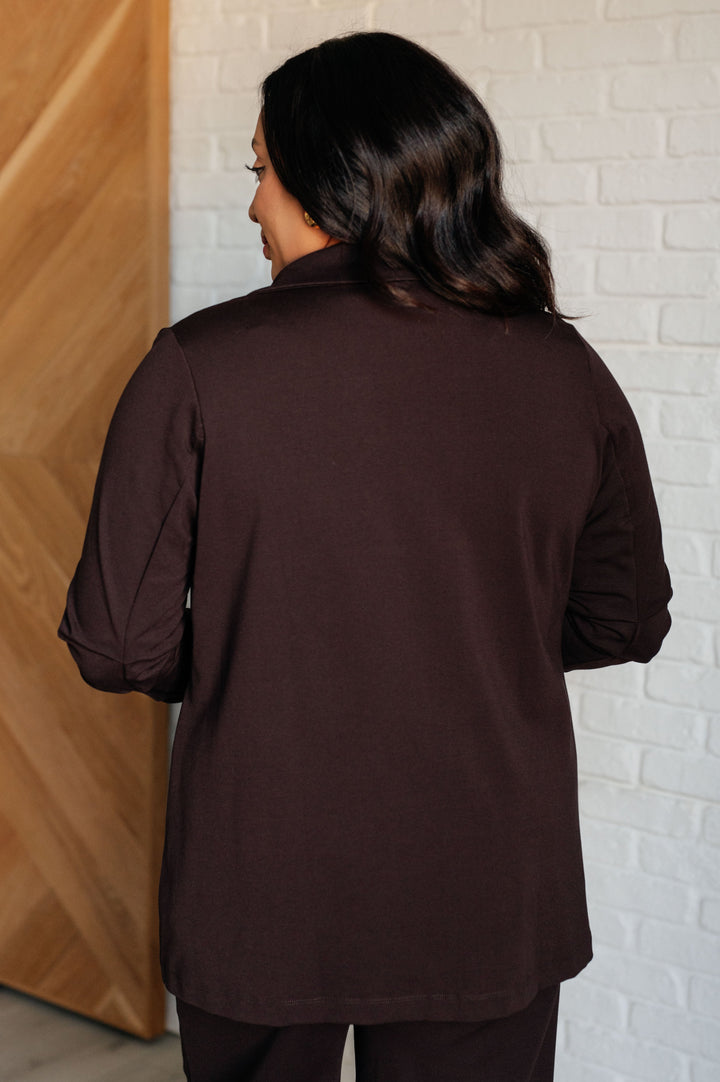 Magic 3/4-Sleeve Blazer - Chocolate