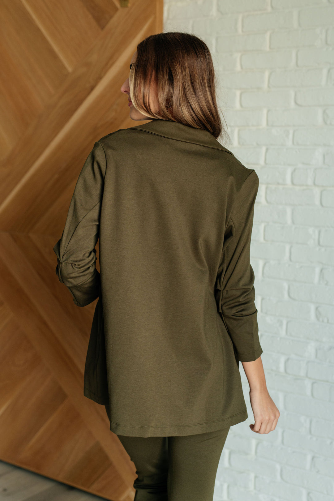 Magic 3/4-Sleeve Blazer - Olive