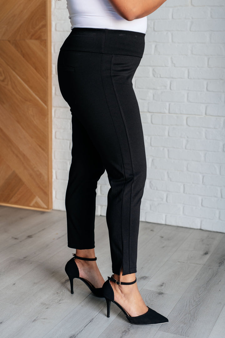 Magic Ankle Crop Skinny Pants - Black