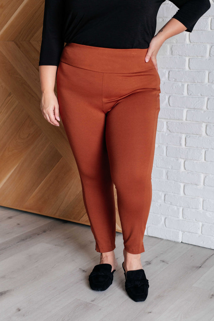 Magic Ankle Crop Skinny Pants - Rust