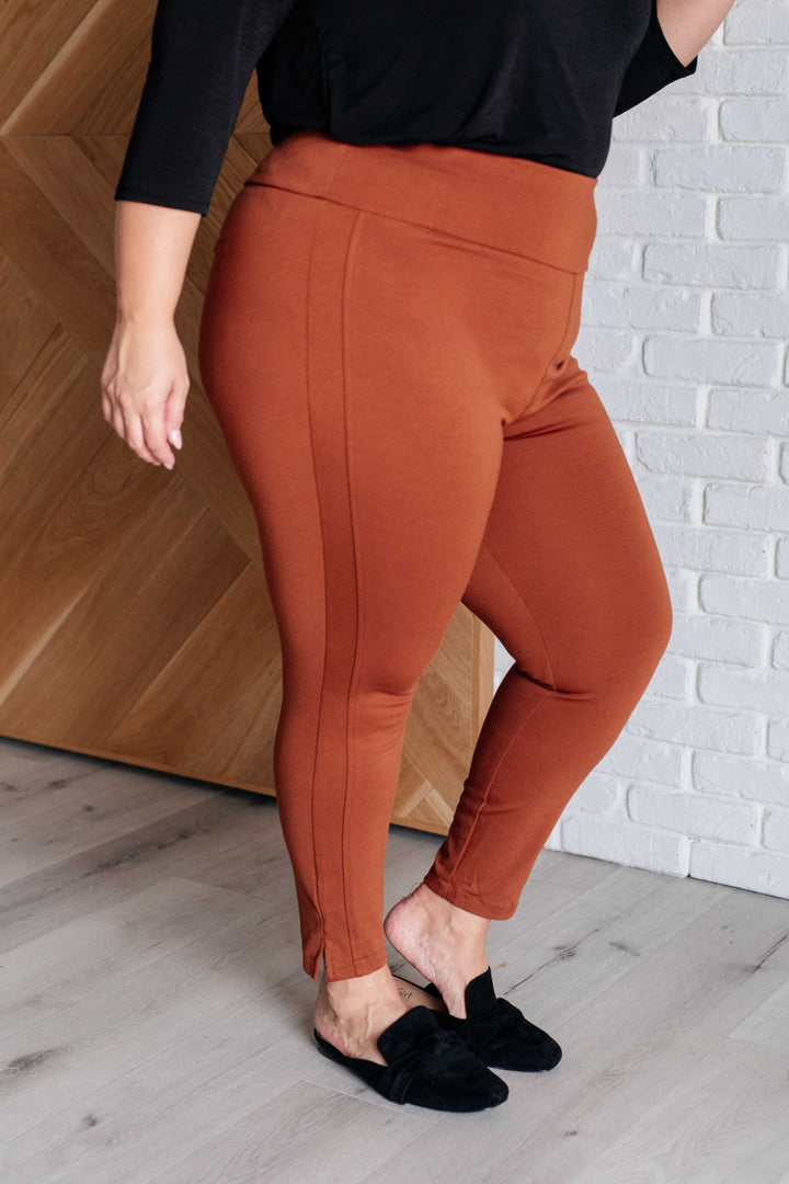 Magic Ankle Crop Skinny Pants - Rust