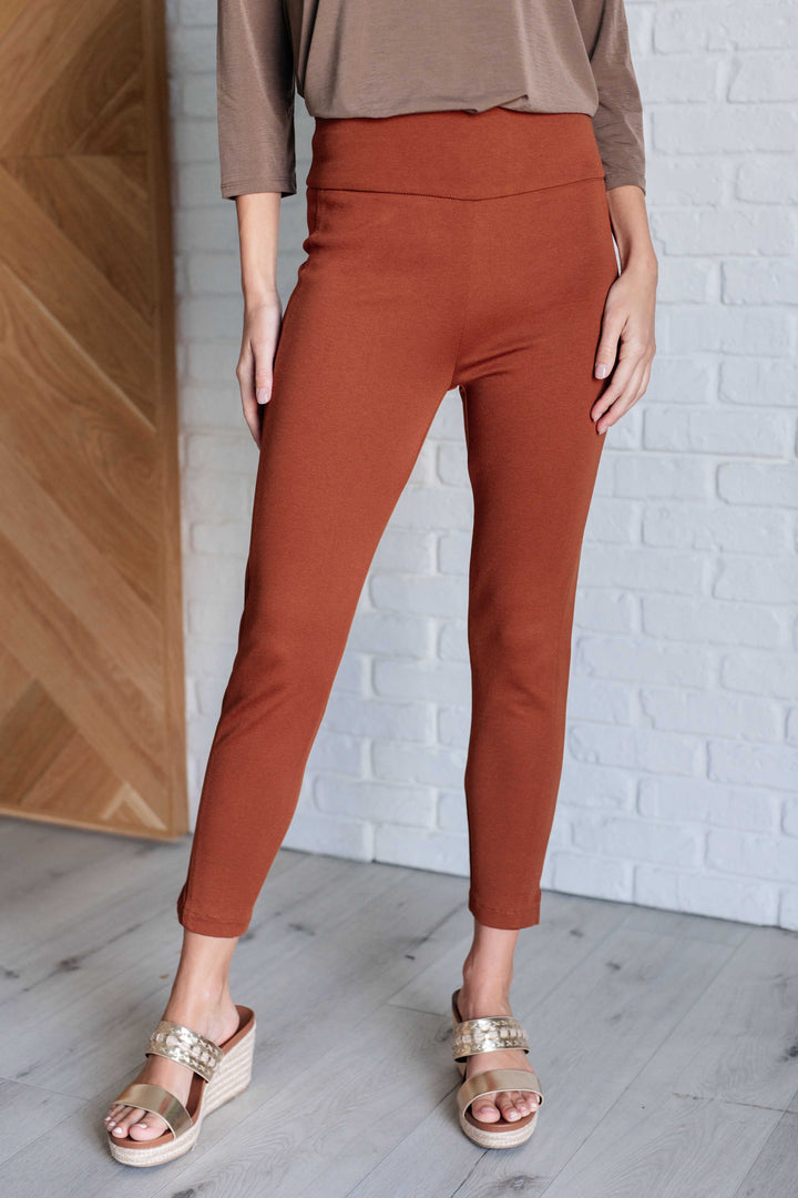 Magic Ankle Crop Skinny Pants - Rust