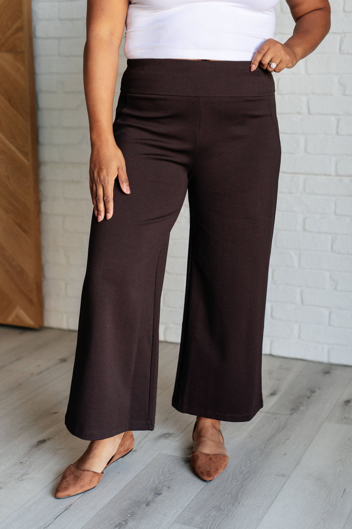 Magic Wide-Leg Crop Pants - Chocolate