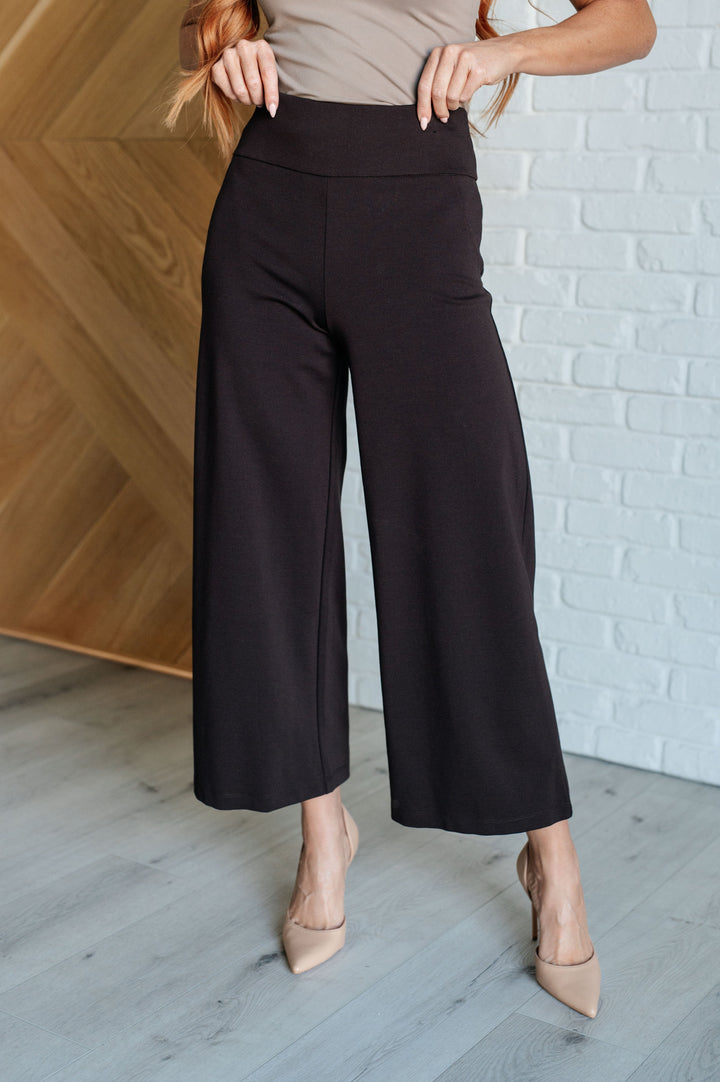 Magic Wide-Leg Crop Pants - Chocolate