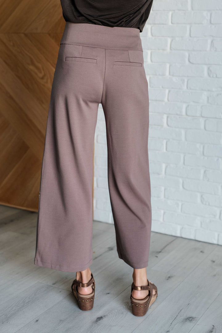 Magic Wide-Leg Crop Pants - Dark Mocha