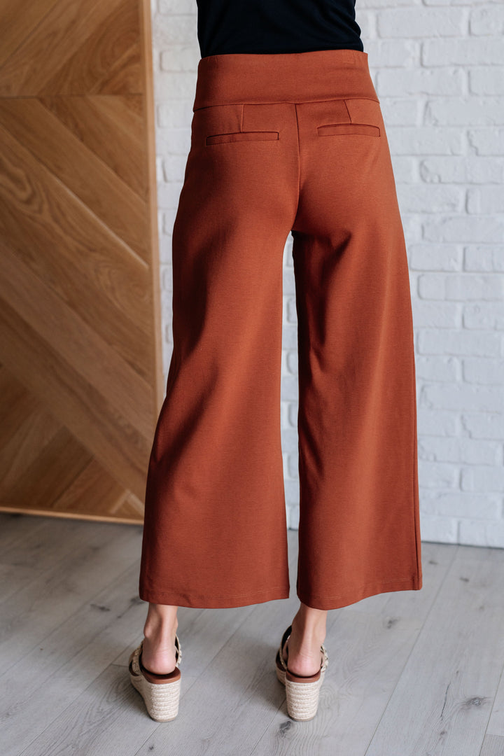 Magic Wide-Leg Crop Pants - Rust