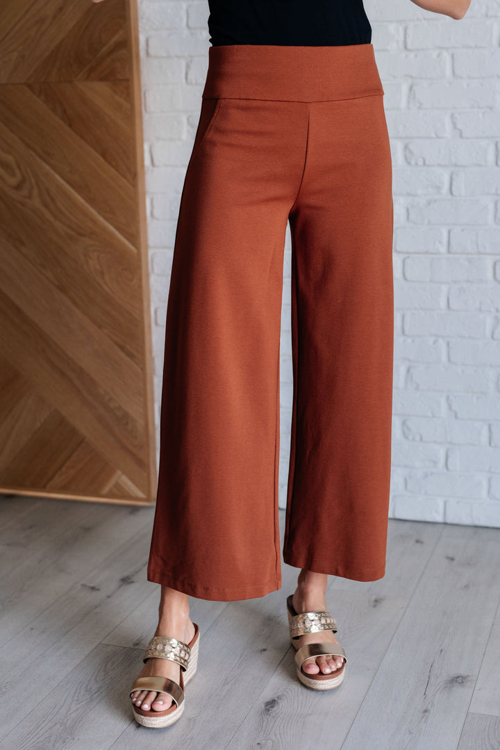 Magic Wide-Leg Crop Pants - Rust