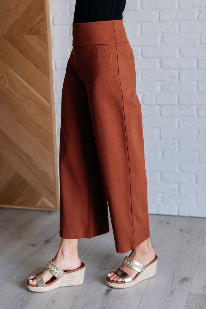 Magic Wide-Leg Crop Pants - Rust