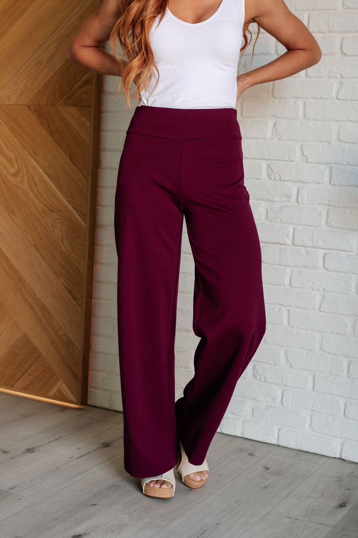 Magic Wide-Leg Pants - Wine