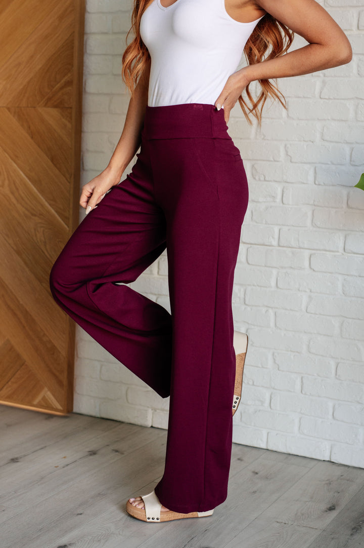 Magic Wide-Leg Pants - Wine