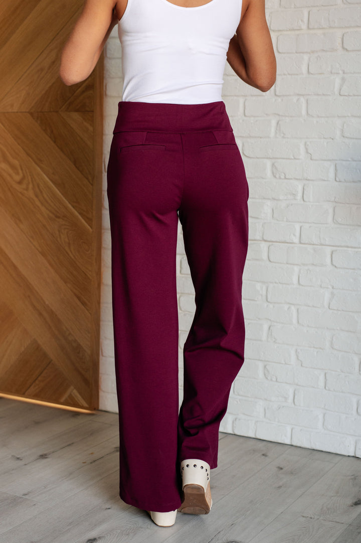 Magic Wide-Leg Pants - Wine