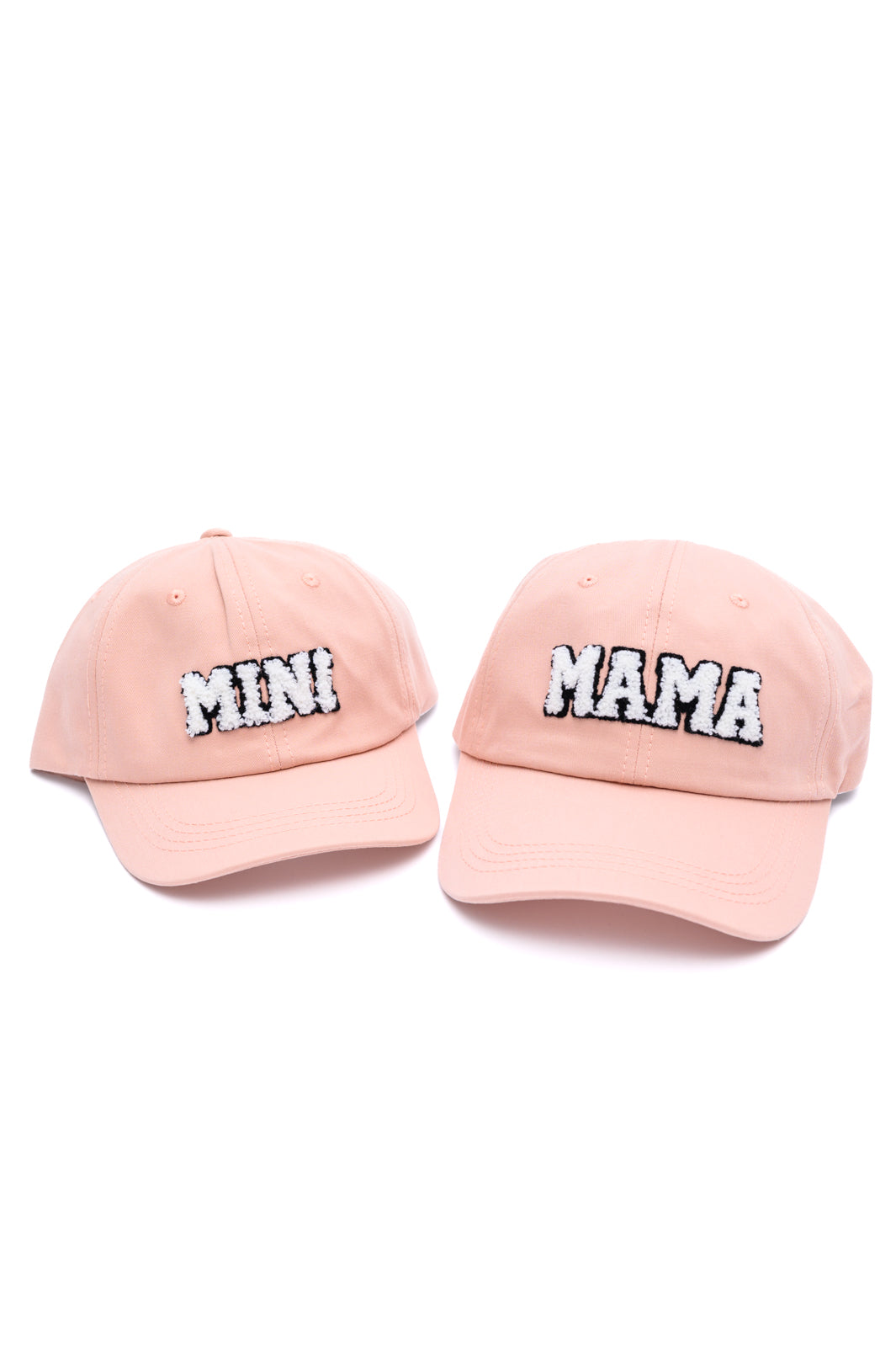 Mama and Mini Embroidered Hat Set - Pink