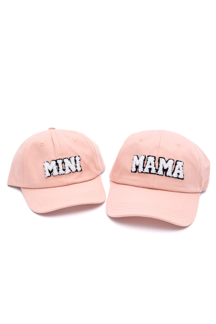 Mama and Mini Embroidered Hat Set - Pink