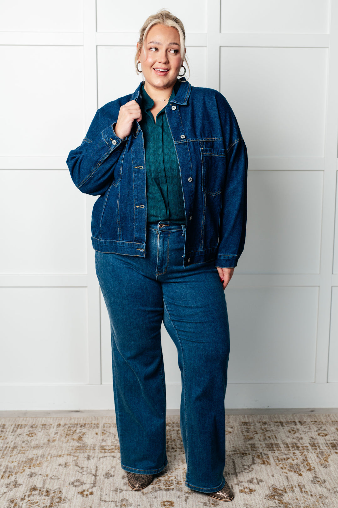 Sea Green Pleat Front Blouse