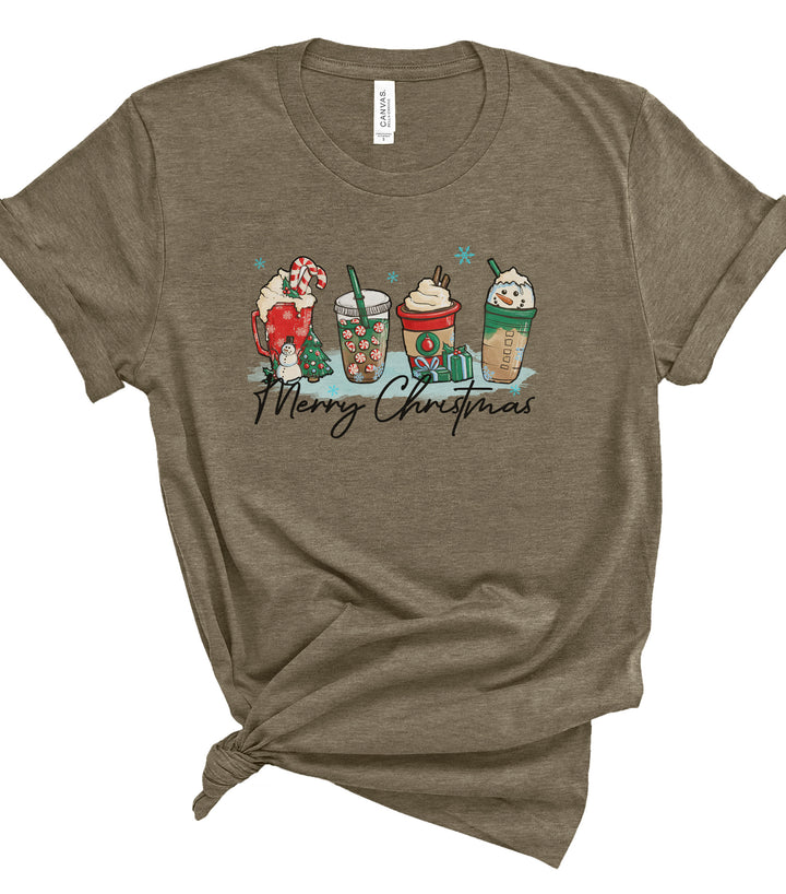 Merry Christmas Cozy Cups - Unisex Crew-Neck Tee