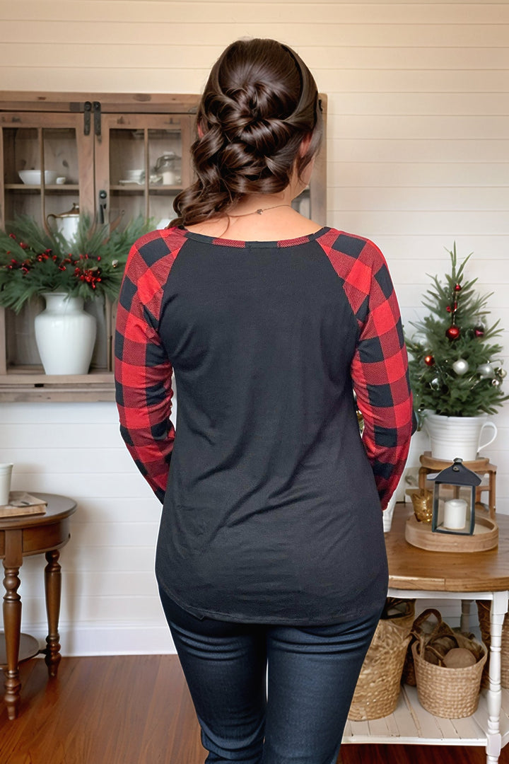 Holiday Vibes - Plaid Top