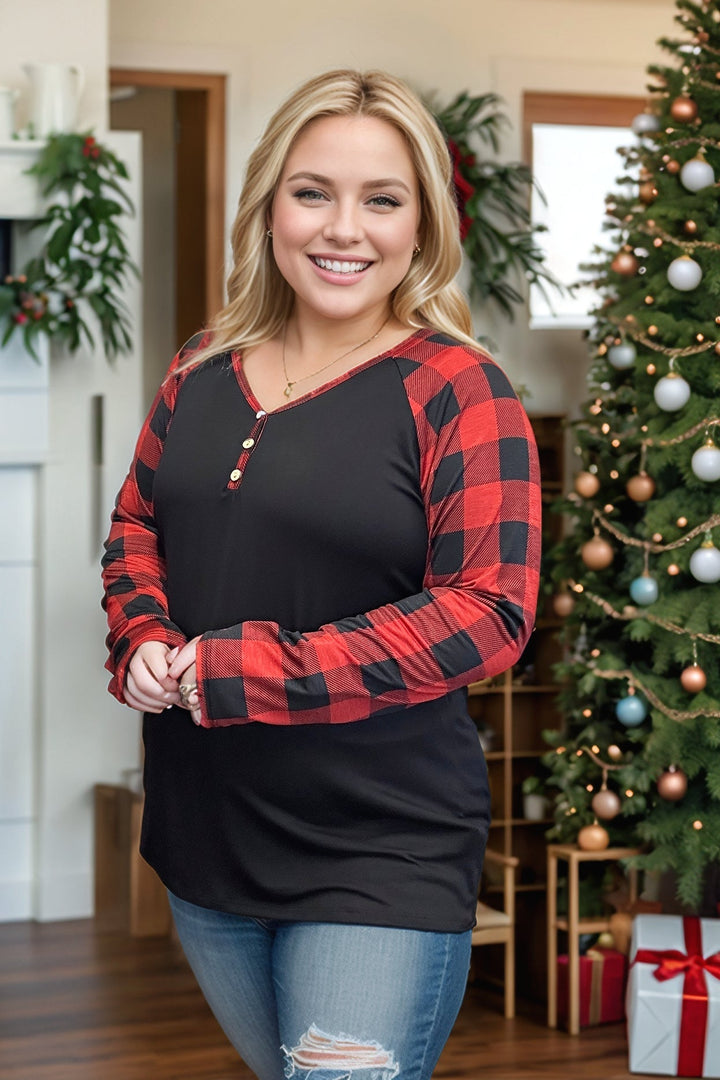 Holiday Vibes - Plaid Top