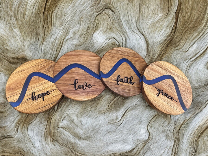 [PRE-ORDER] Faith, Grace, Love, Hope Wood/Resin 4-Piece Coaster Set [SHIPS IN 1-2 WEEKS]