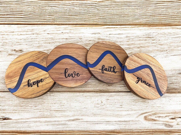 [PRE-ORDER] Faith, Grace, Love, Hope Wood/Resin 4-Piece Coaster Set [SHIPS IN 1-2 WEEKS]