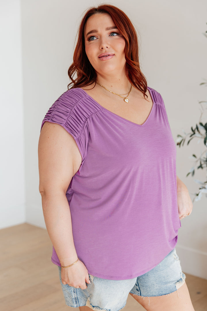 Keeping It Cool - Ruched Top - Lavender