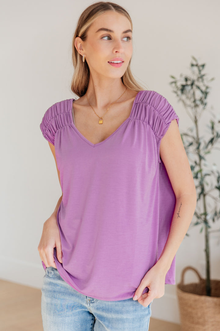 Keeping It Cool - Ruched Top - Lavender