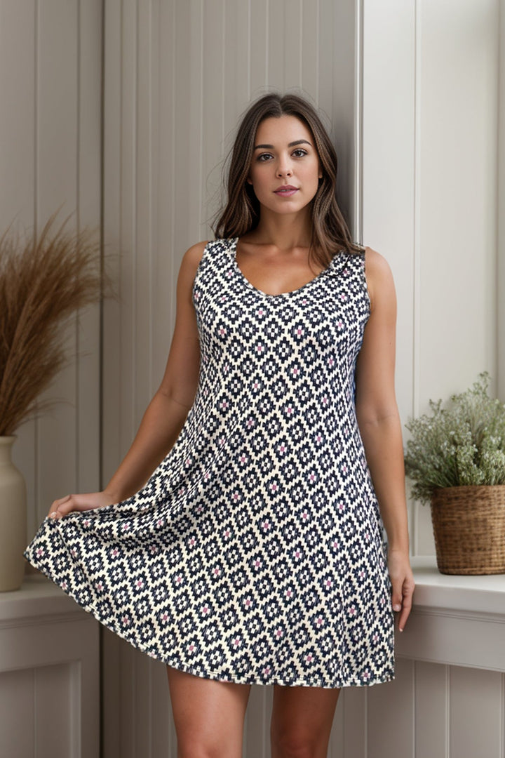 Aztec Accents Swing Dress