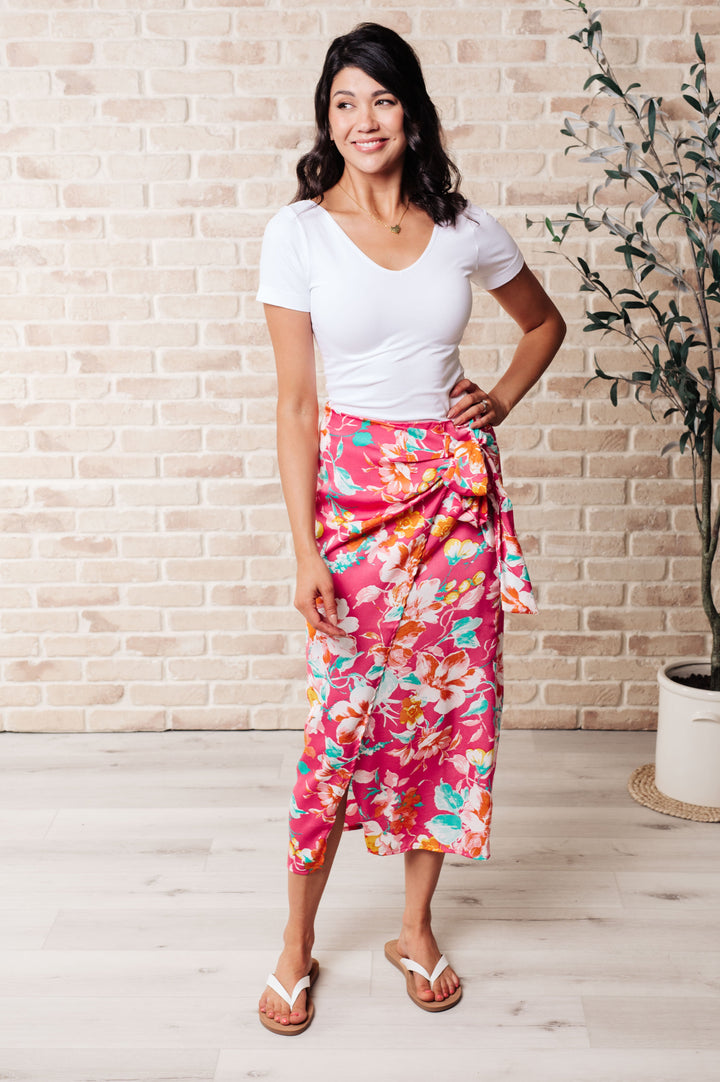 Adventure Awaits - Wrap Skirt in Magenta