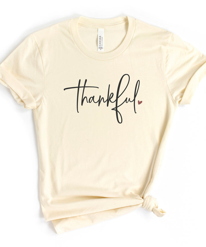 Thankful With Heart - Unisex Crew-Neck Tee